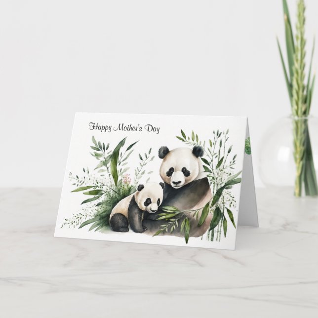 Carte Fête des mères Panda Bear with Cub (Devant)