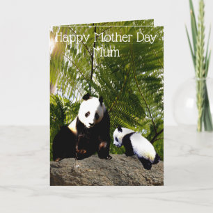 Carte Fête Des Mères, Panda Pour Maman Et Bébé