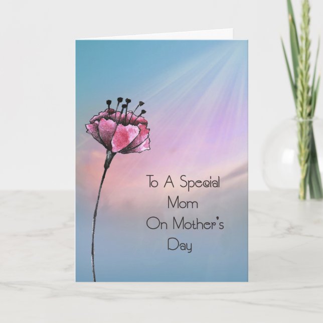 Carte Fête des Mères Pastel Sky & Cranberry Flower (Devant)