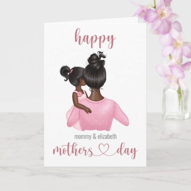 Carte Fête des mères Personnalisé mignon rose (Orchidée)