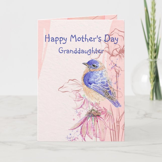 Carte Fête des Mères Petite-fille Bluebird Garden Bird (Devant)