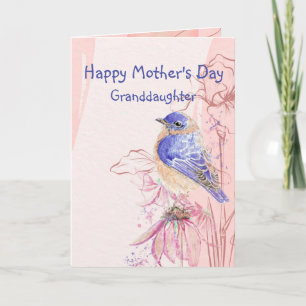 Carte Fête des Mères Petite-fille Bluebird Garden Bird
