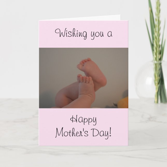 Carte Fête des mères Pieds bébé Pieds bébé Fille bébé (Devant)