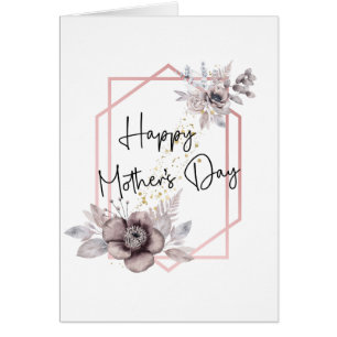 Carte Fête des Mères Pink Purple Floral avec messa