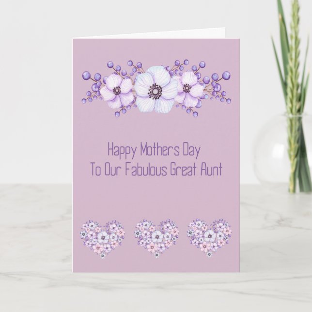 Carte Fête des Mères pour Fabulous Great Tante (Devant)