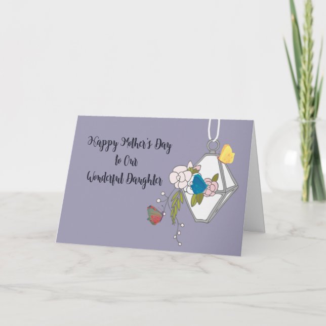 Carte Fête des Mères pour Fille avec Planteur (Devant)
