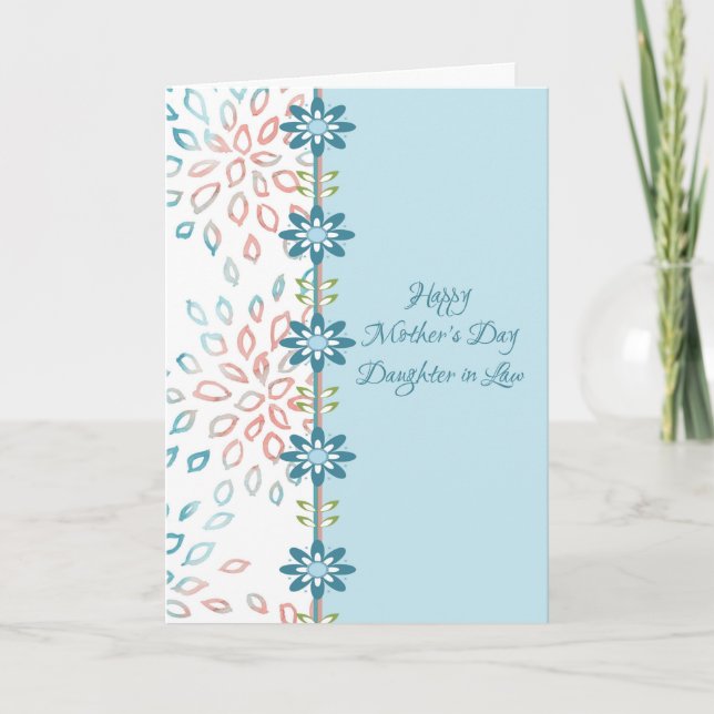 Carte Fête des Mères pour Fille en Fleurs de Loi (Devant)