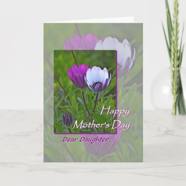 Carte Fête des mères pour Fleurs pourpres (Devant)