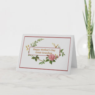Carte Fête des Mères pour Grand-Mère, Rose Vintage