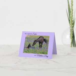Carte Fête des Mères pour Soeur Mare & Foal Photo Note