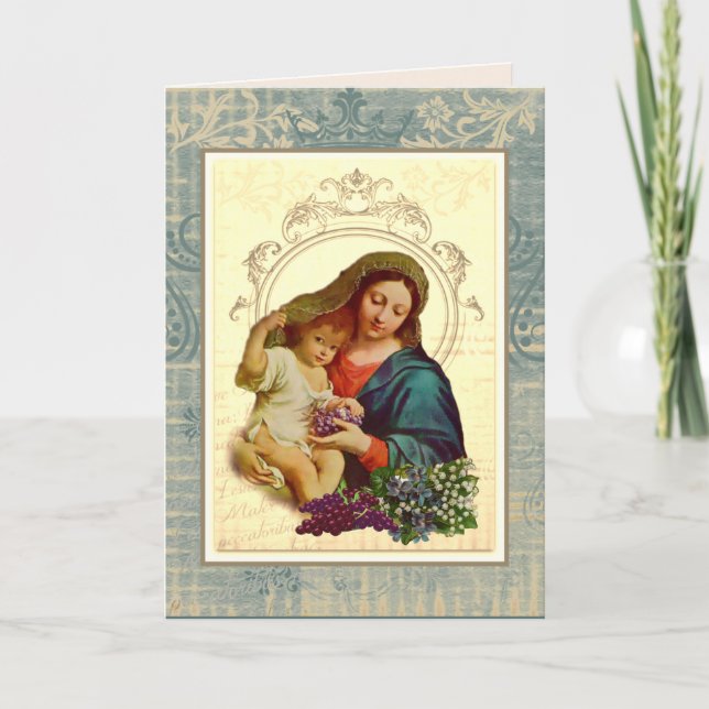 Carte Fête des mères religieuses Bienheureuse Vierge Mar (Devant)