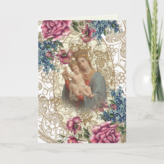 Carte Fête des mères religieuses Bienheureuse Vierge Mar (Devant)