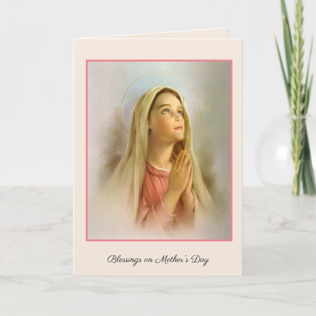 Carte Fête des mères religieuses Vierge Marie (Devant)