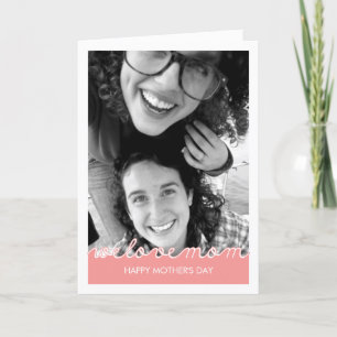 Carte Fête des mères roses Photo Amour Maman Coupe Texte