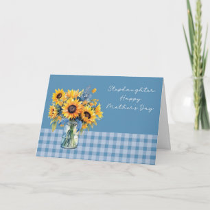 Carte Fête des mères Stepgirl tournesols à Mason Jar