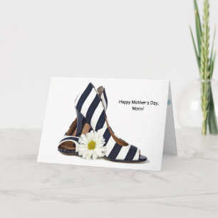Carte Fête des mères talons hauts avec marguerite