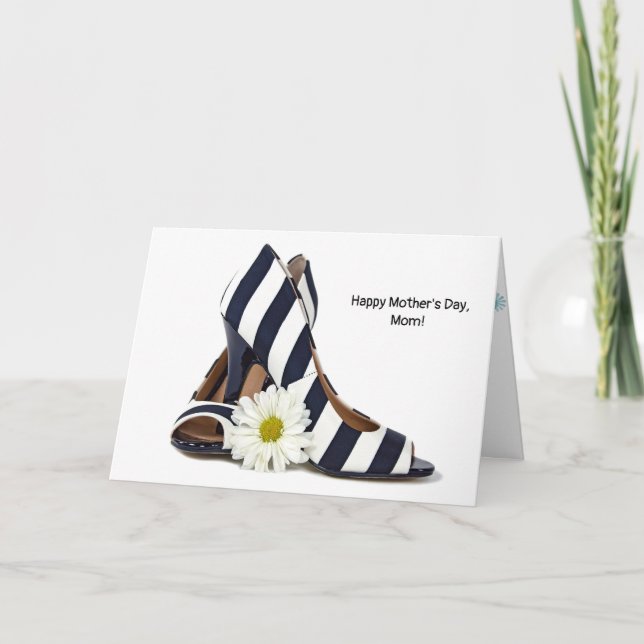Carte Fête des mères talons hauts avec marguerite (Devant)