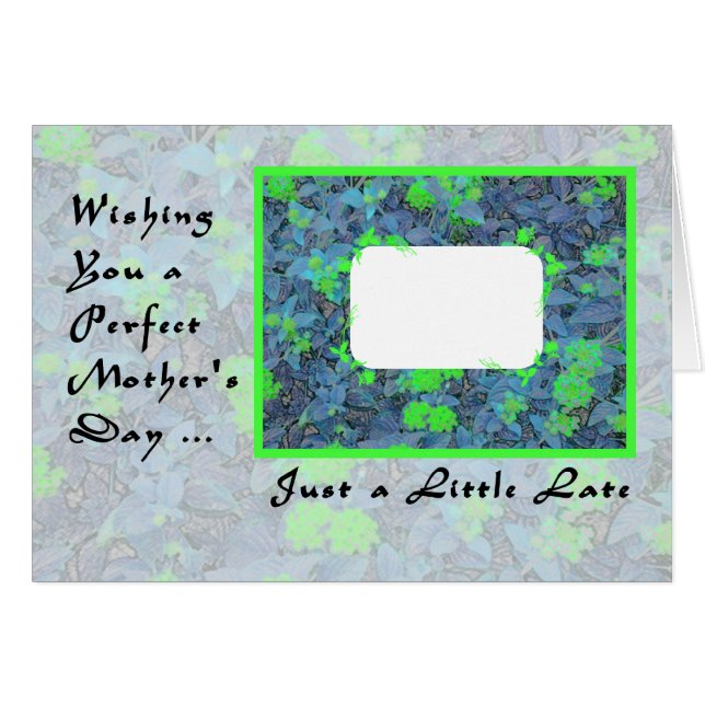 Carte Fête des mères, tard, ajouter votre propre p (Devant horizontal)