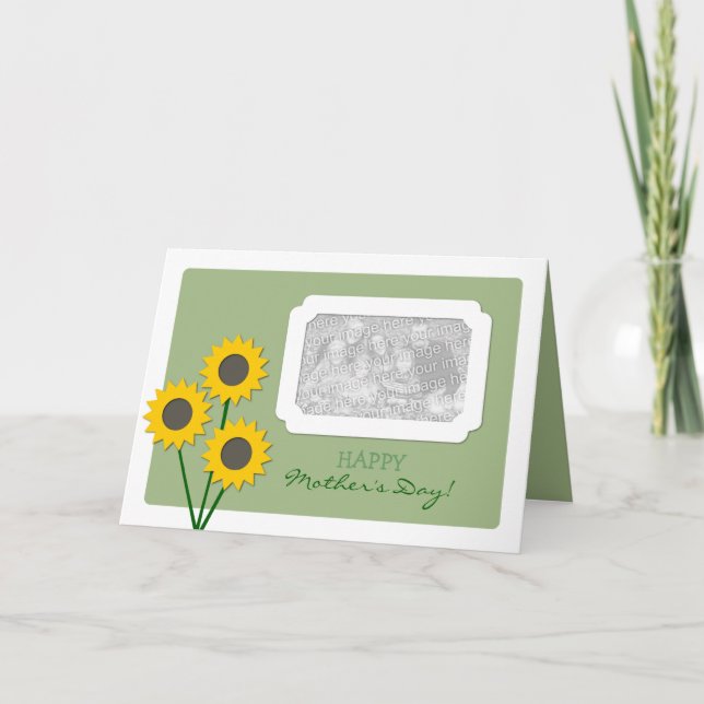 Carte Fête des mères Tournesols Photo (Devant)