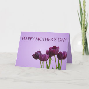 Carte Fête des mères tulipes pourpres