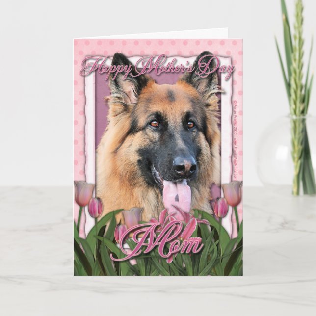 Carte Fête des mères - Tulipes roses - Chance berger all (Devant)