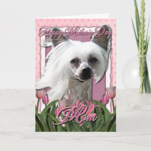 Carte Fête des mères - Tulipes roses - Cris chinois -Kah (Devant)