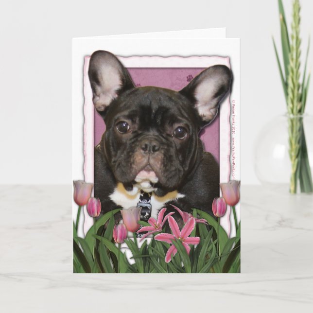 Carte Fête des mères - Tulipes roses - Français - Turquo (Devant)