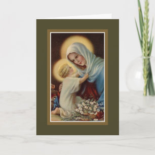 Carte Fête des mères Vierge Enfant Jésus Vierge Marie
