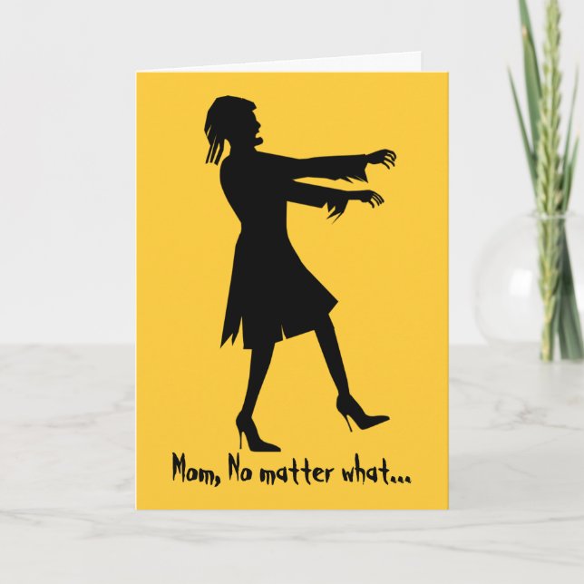 Carte Fête des Mères Zombie Femme Humoristique (Devant)