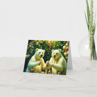 Carte Fête des ours polaires de Noël