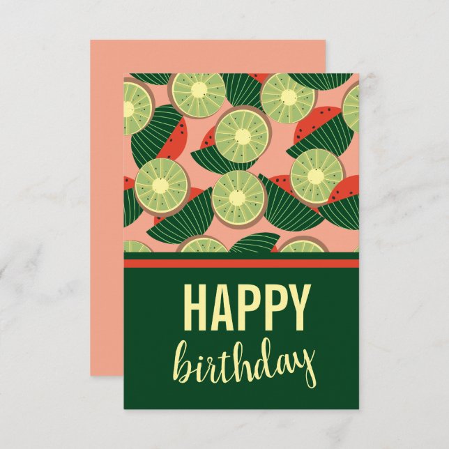 Carte Fête des pastèques et kiwis (Devant / Derrière)