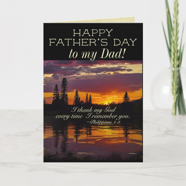 Carte Fête des pères à mon père, Inspirational Bible Ver (Devant)