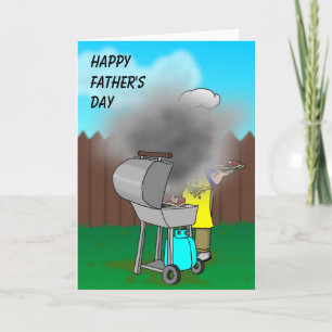 Carte Fête des pères amusante - BBQ