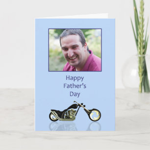 Carte Fête des pères avec photo et moto