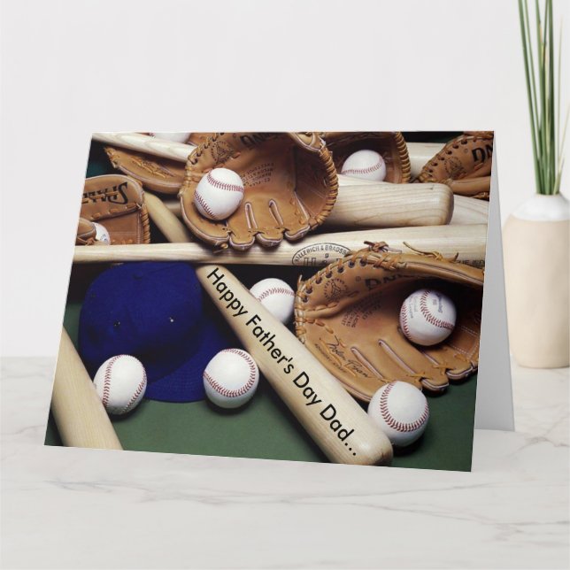 Carte Fête des pères Big Grey Card/Baseball (Devant)