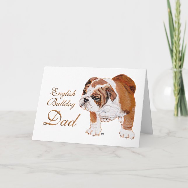 Carte Fête des pères Bulldog anglais (Devant)