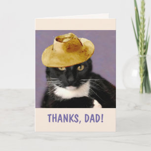 Carte Fête des pères Casquette Chat Et Sun