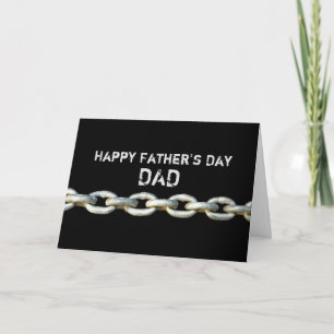 CARTE FÊTE DES PÈRES - CHAÎNES LOURDES - PAPA - NOIR/MÉT