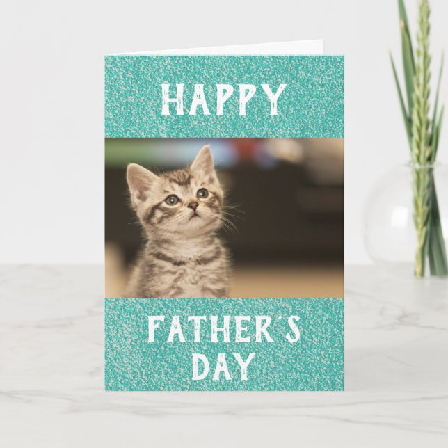 Carte Fête des pères Chat Papa Meilleur au monde de la p (Devant)