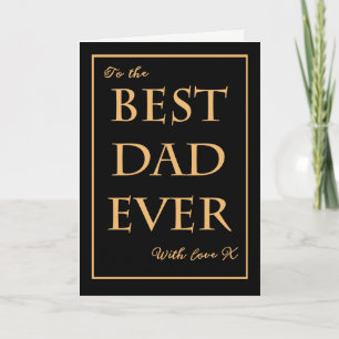 Carte Fête des pères chic 'Best Dad Ever' Effet or sur B