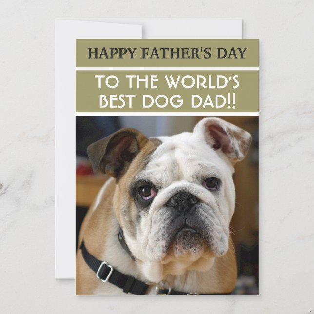 Carte Fête des pères Chien papa avec photo personnalisée (Devant)