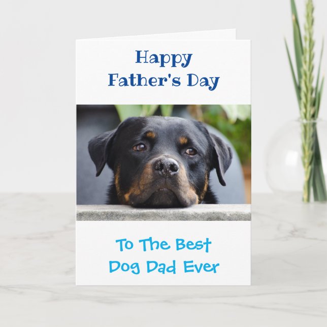 Carte Fête des pères Chien Papa photo du meilleur au mon (Devant)