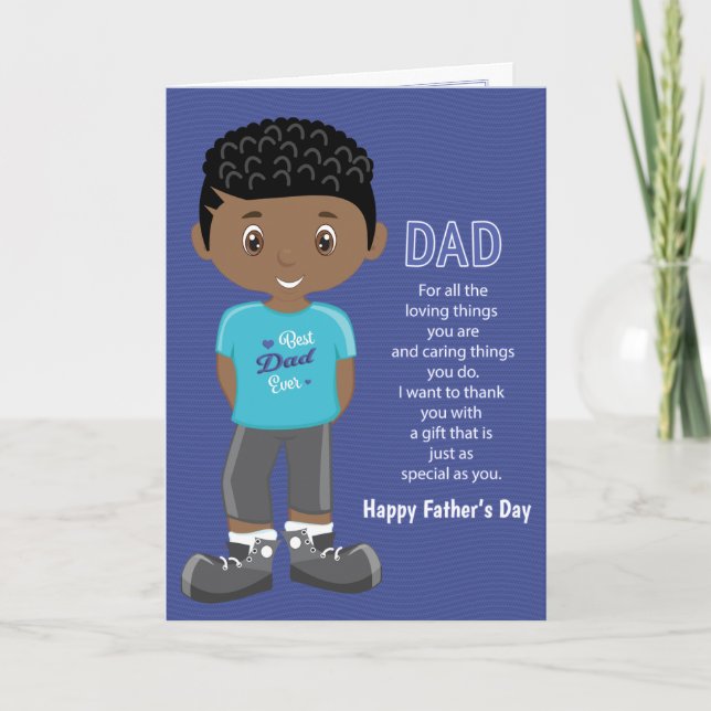 Carte Fête des pères Coupon Black Boy Card (Devant)