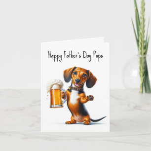 Carte fête des pères Dachshund