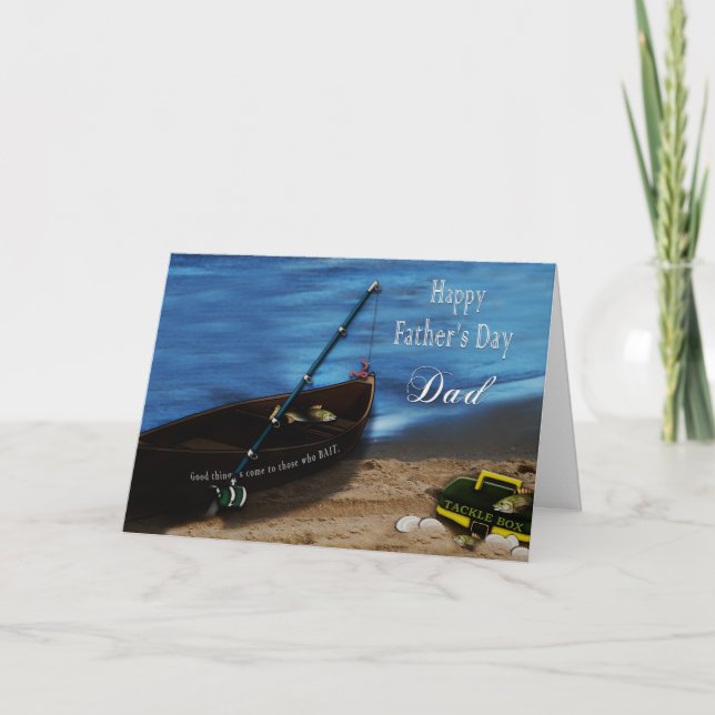 CARTE FÊTE DES PÈRES DAD - PÊCHE - BAIT - BATEAU (Devant)