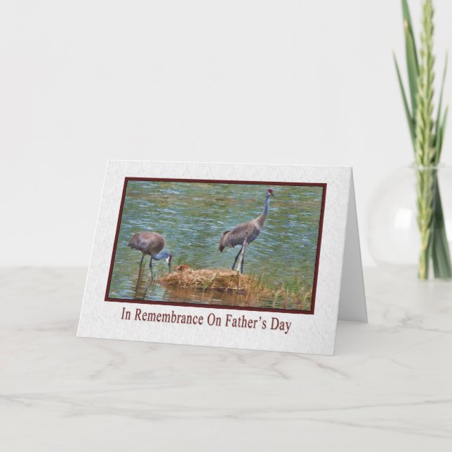 Carte Fête des pères, dans le souvenir, grues de (Devant)