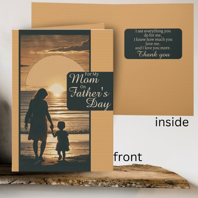 Carte Fête des pères d'appréciation de la mère célibatai (Créateur téléchargé)