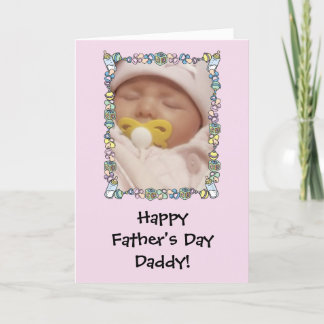 Carte fête des pères de Baby - rose