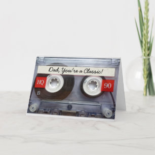 Carte Fête des pères de bande de cassette personnalisée 