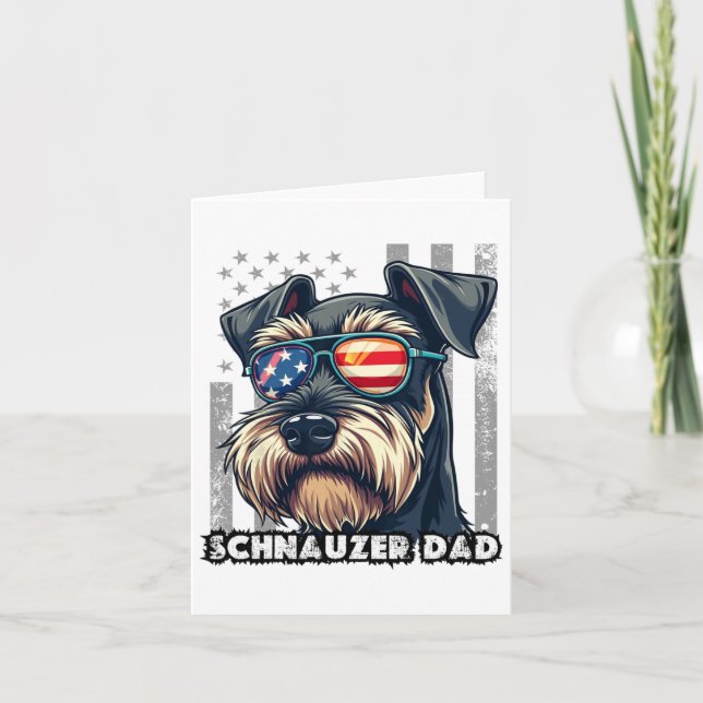 Carte Fête des pères de chien de père de mini-Schnauzer  (Devant)